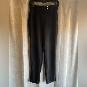 Women’s Black Uterqüe Pants Pearl Buttons
